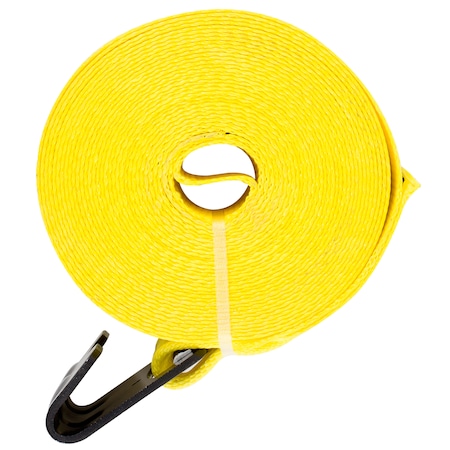 Keeper 40'X4" Winch Strap, Yellow, Flat Hook, 5,000Lbs WLL 4927